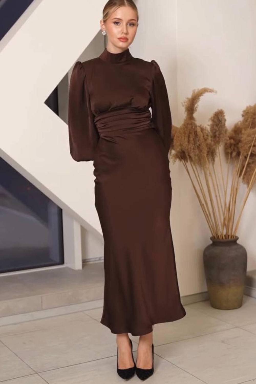 Choco dress with open back 487_choco