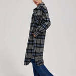 Black checked shirt jacket
