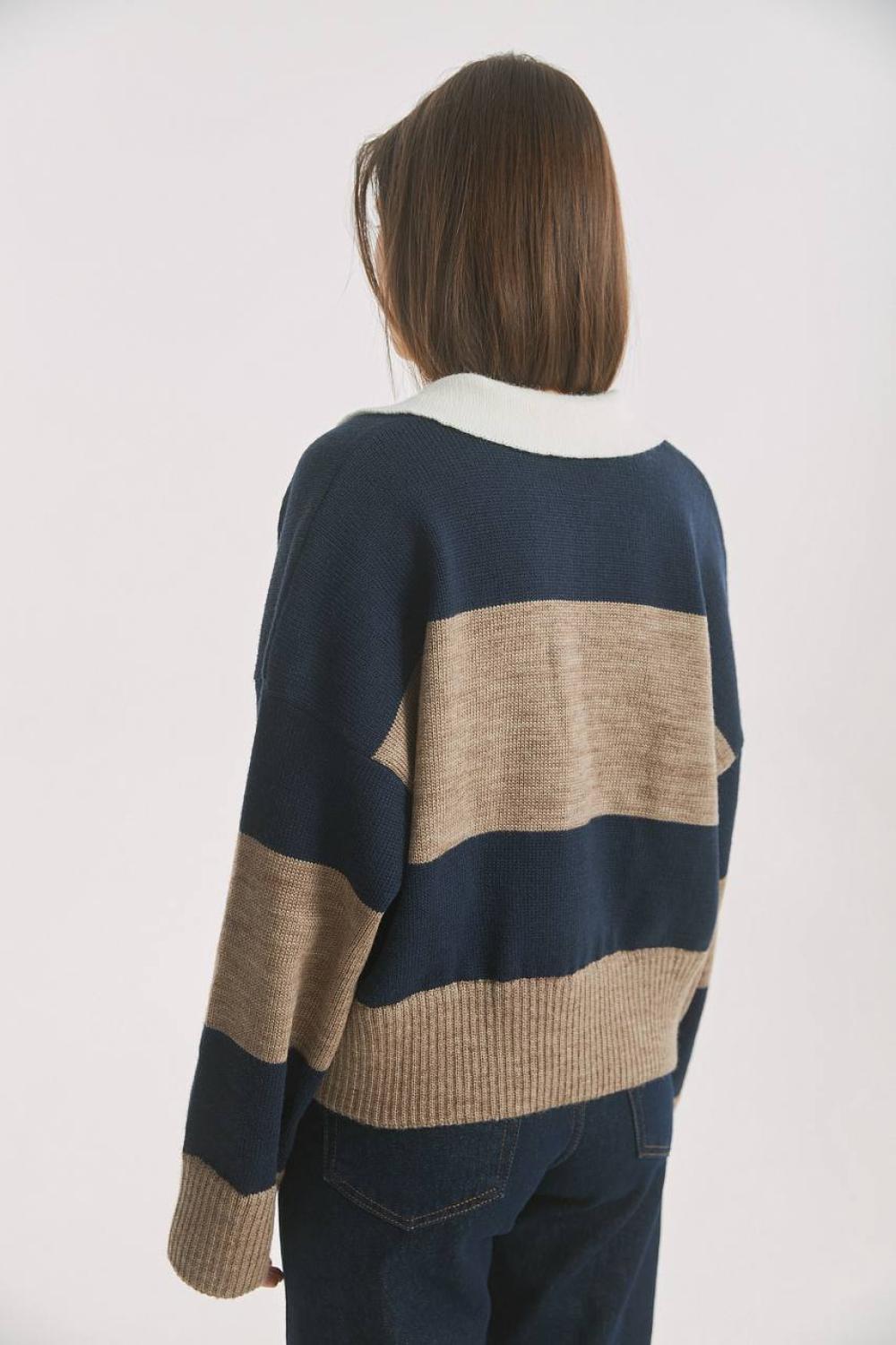 Blue striped wool jumper