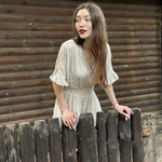 Dress in pea chiffon Moodo L-SU-4035