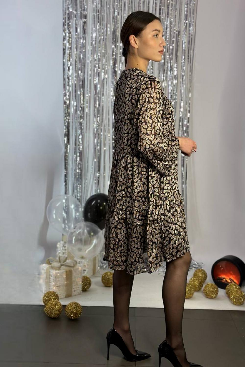 Chiffon dress with lining, loose asymmetrical fit FW21-721. Marina V. France