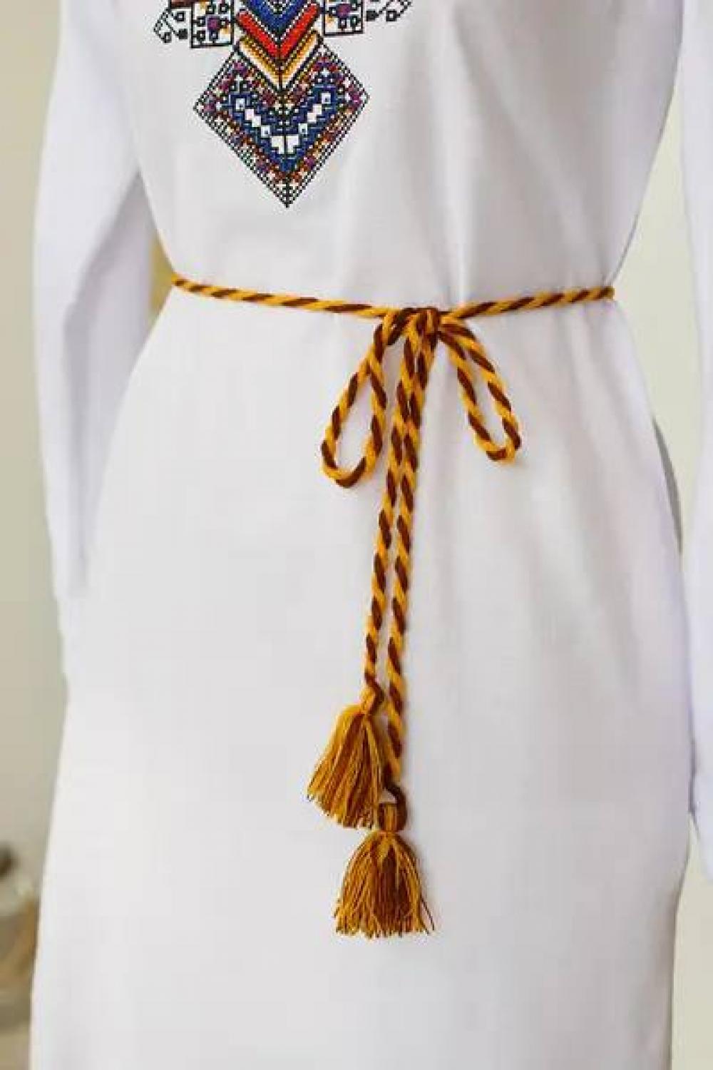Yellow-brown cord belt MEREZHKA