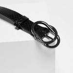 Black belt made of premium quality eco-leather