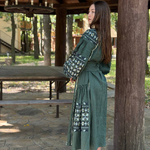 Custom embroidered emerald dress EMBROIDERED GEM