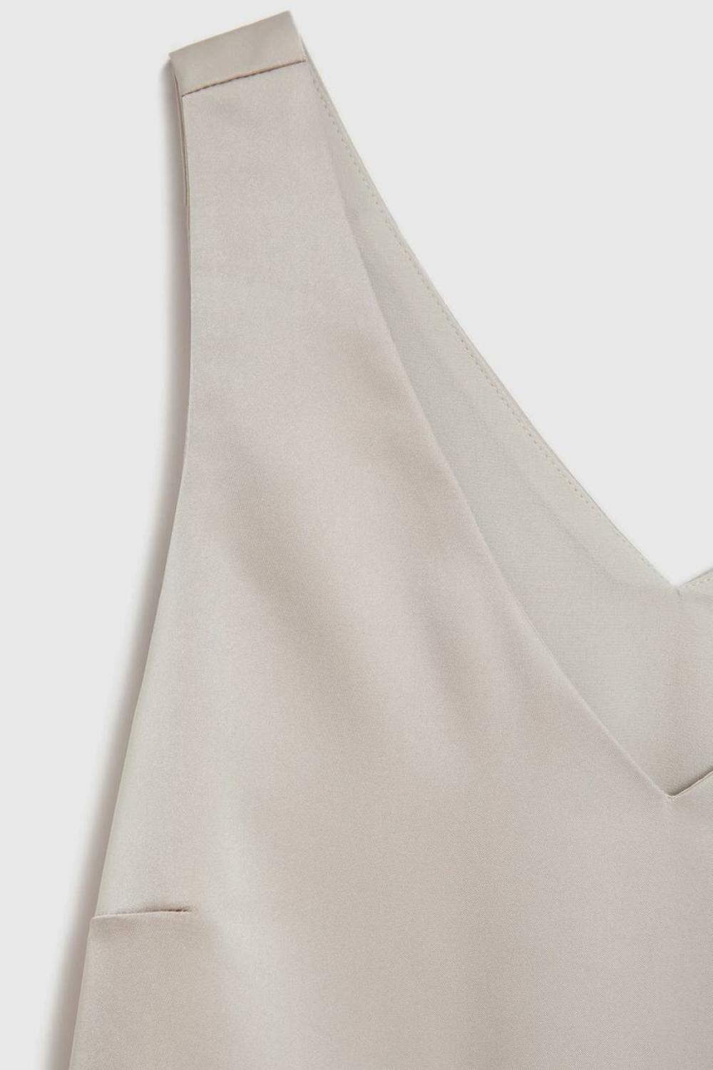 Beige silk top