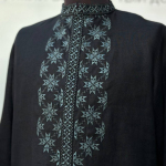 Вишиванка чоловіча Етнічна чорна з хакі EMBROIDERED GEM