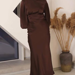 Choco dress with open back 487_choco