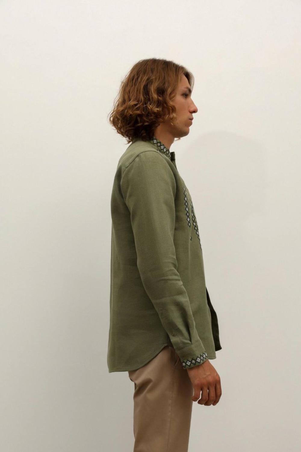 Vyshyvanka men's khaki Mountains Svarga