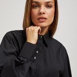 Women's basic black shirt with an elastic band on the back Z-KO-4221 MOODO
