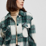 Green checked shirt jacket