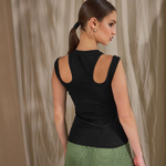 Black 1783 Bellise striped top