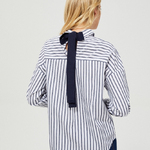 Blouse blue striped L-KO-3132 MOODO