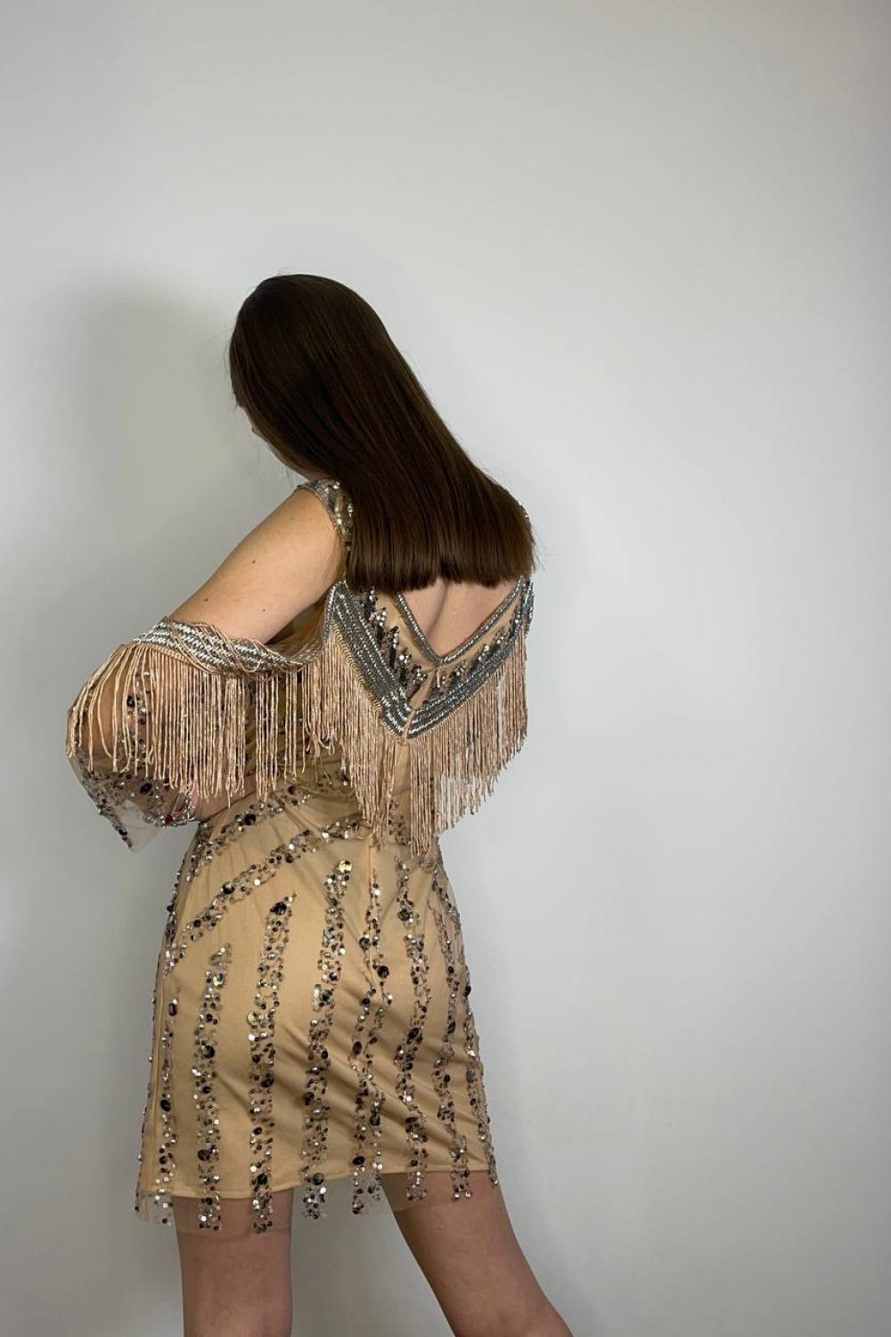 Short openwork dress with stones Faust couture 692