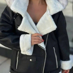 Sheepskin coat in black color