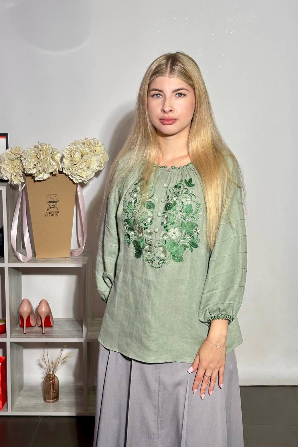 Embroidered GEM women's white Richelieu linen dress