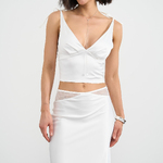 Cream top with silk straps