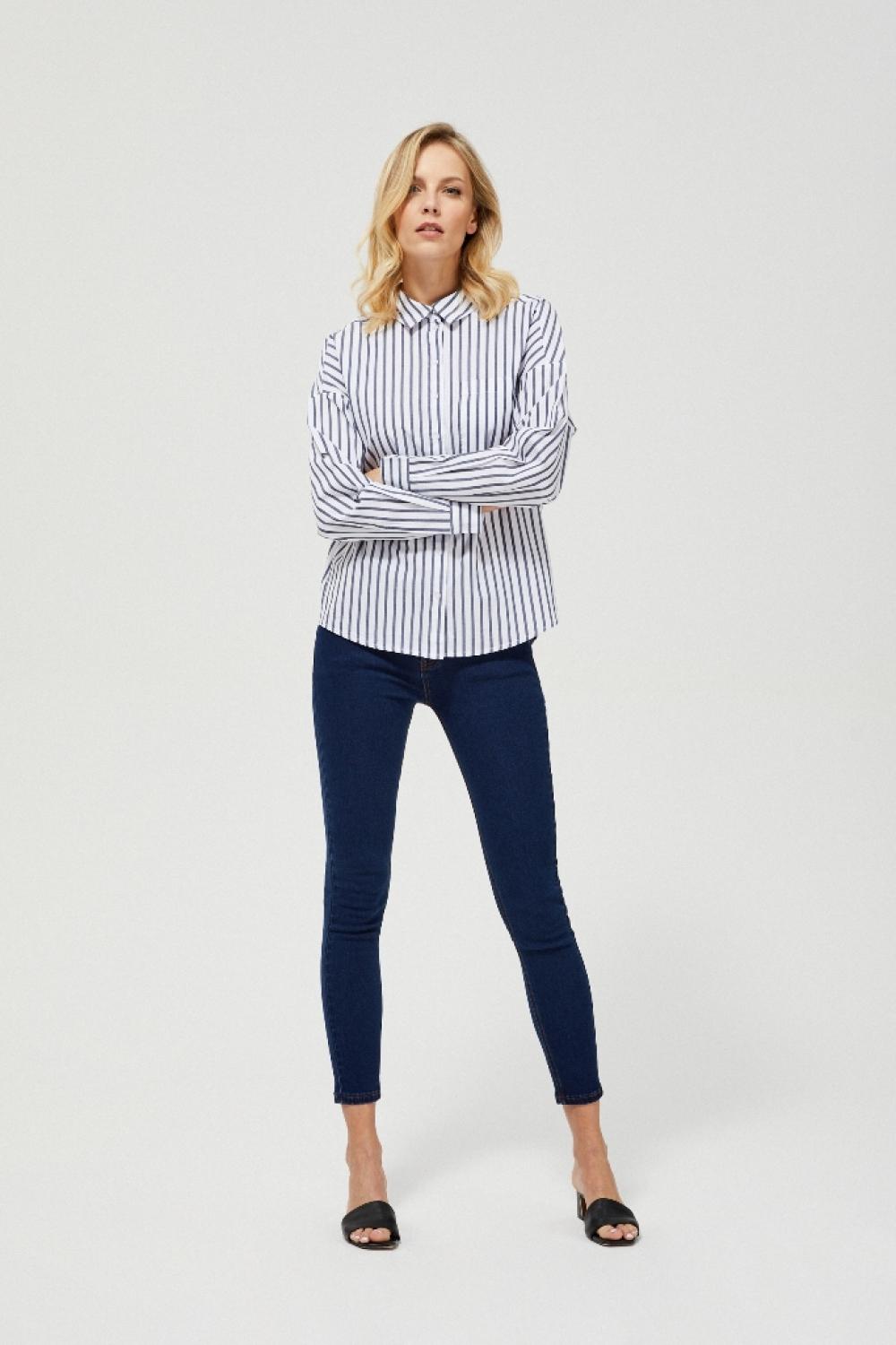 Blouse blue striped L-KO-3132 MOODO
