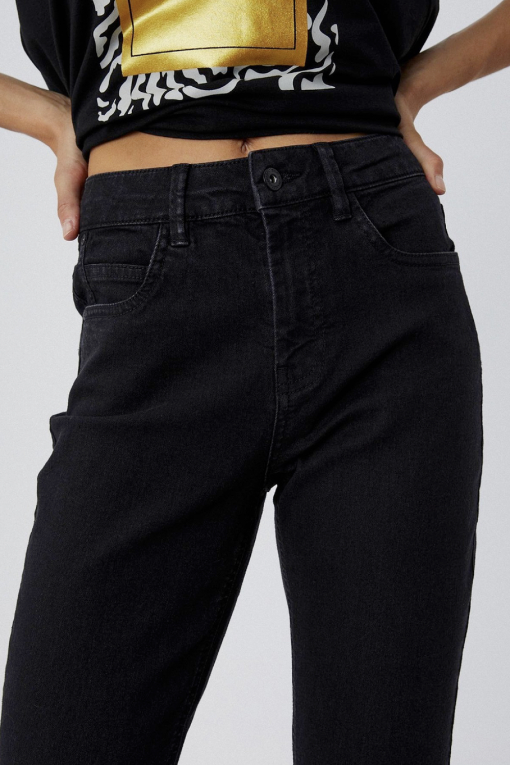 Jeans straight black Z-JE-3607 MOODO