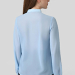 Light blue satin blouse
