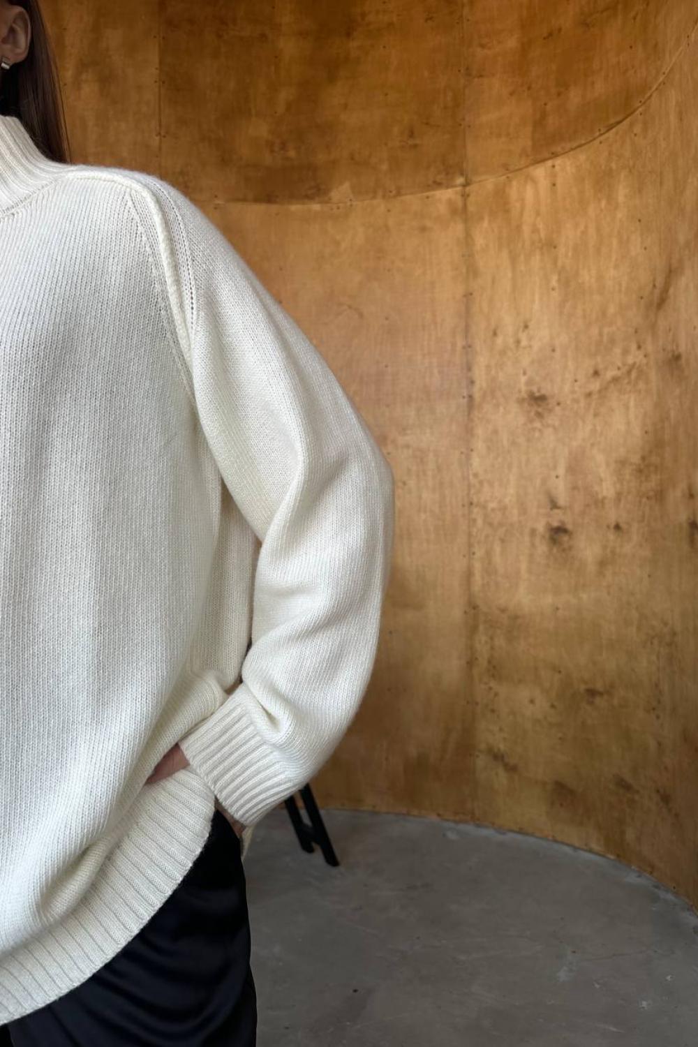 Ecru oversized sweater 100% wool