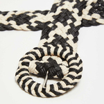 Belt black and white made of eco-leather MOODO L-PA-4002
