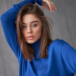 Jumper with slits blue 2442 BELLISE