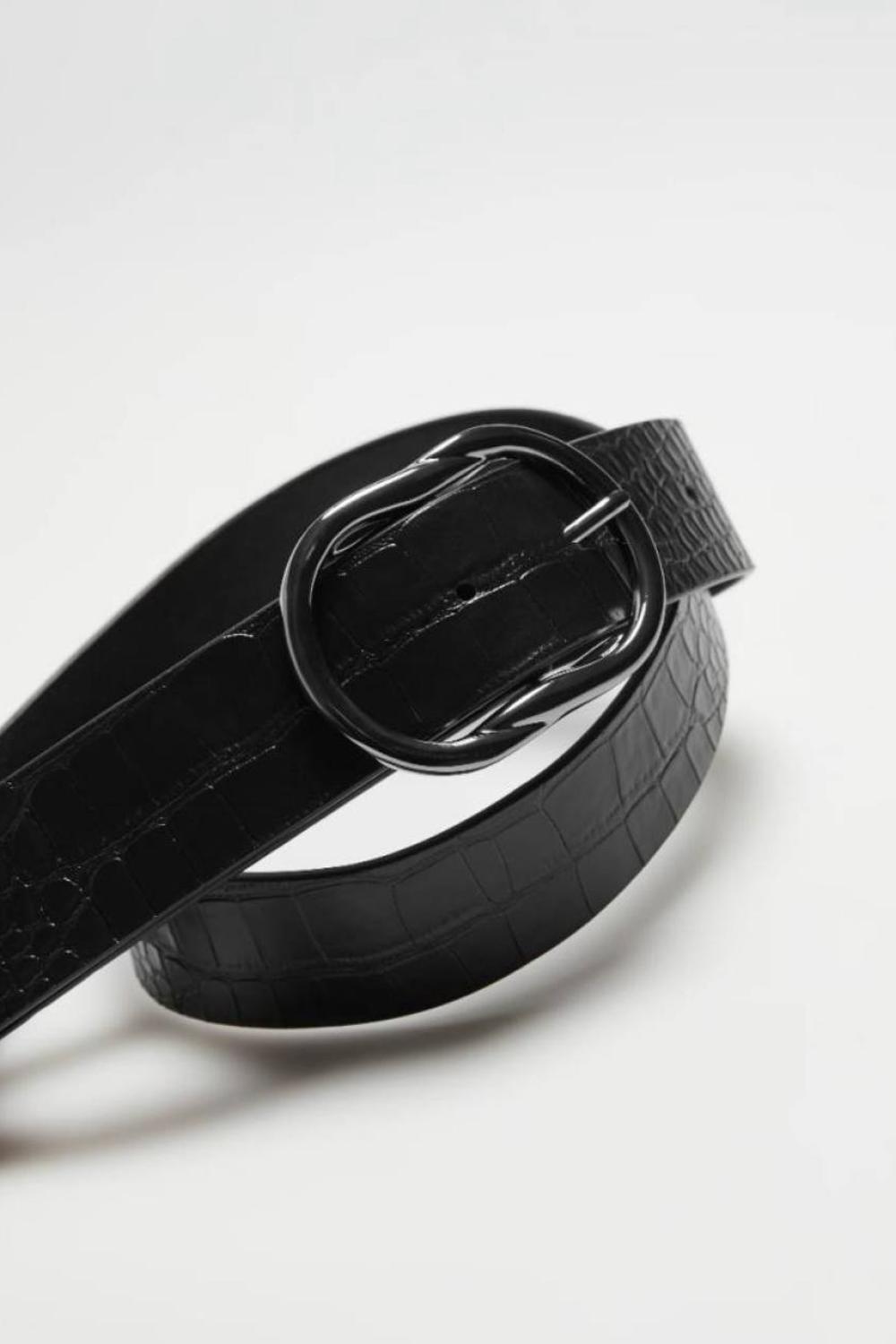 Black women's eco-leather belt