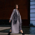 Women's long coat in grey color