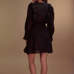 Women's black mini dress with ruffles STIMMA