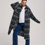 Black checked shirt jacket