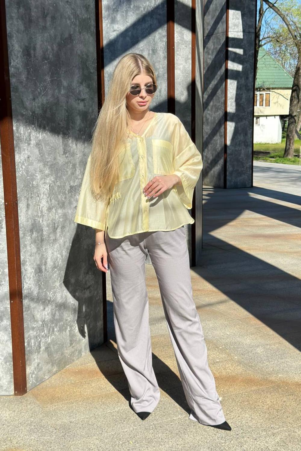Yellow translucent blouse