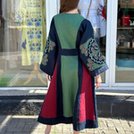 Embroidered blue-green dress Gelena EMBROIDERED GEM