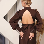 Choco dress with open back 487_choco