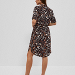 Dress brown in print L-SU-4009 Moodo