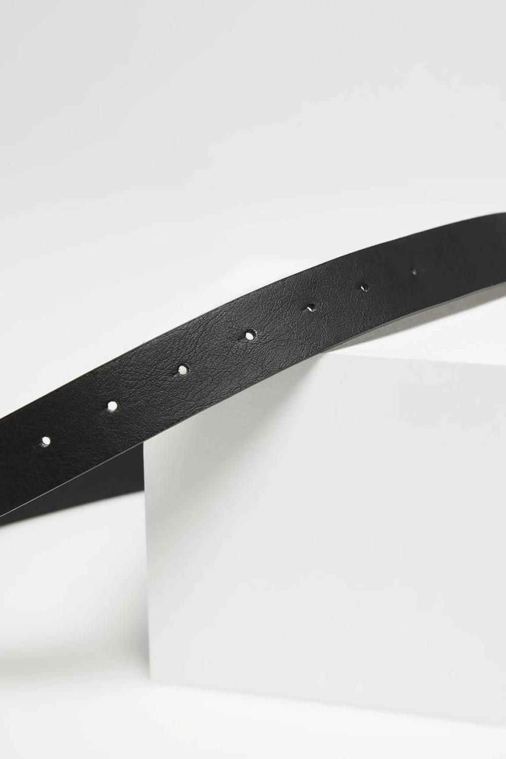 Black belt made of premium quality eco-leather