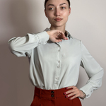 Blouse chiffon light gray 6403 AZURI