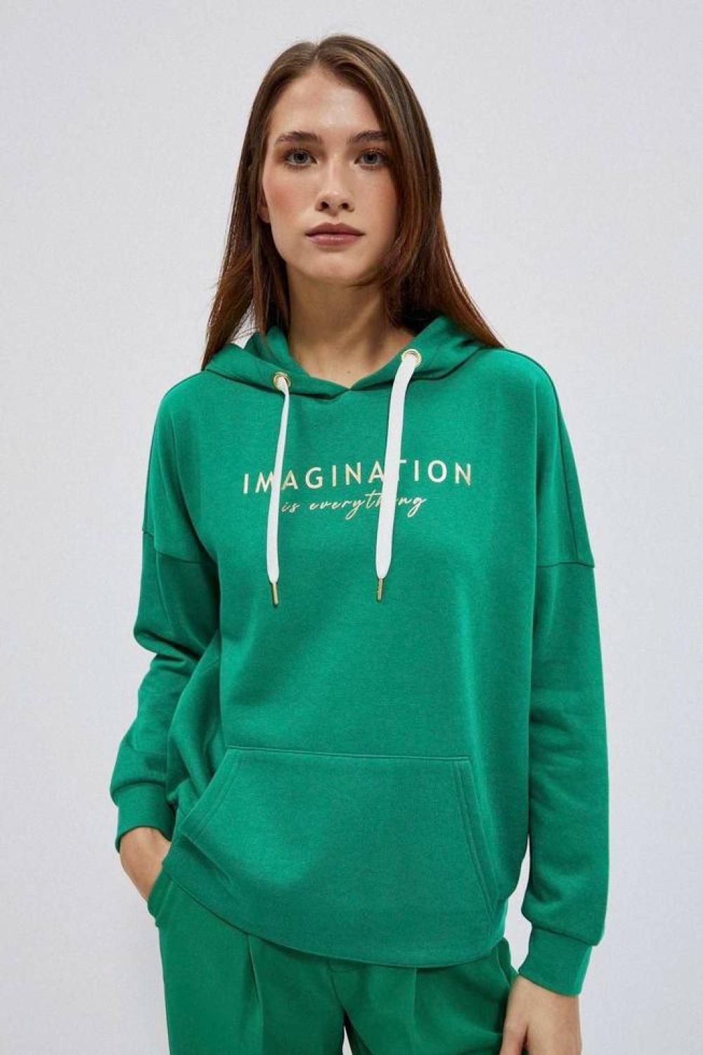 Green cotton hoodie