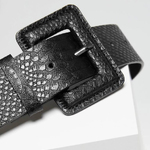 Black wide belt made of eco-leather