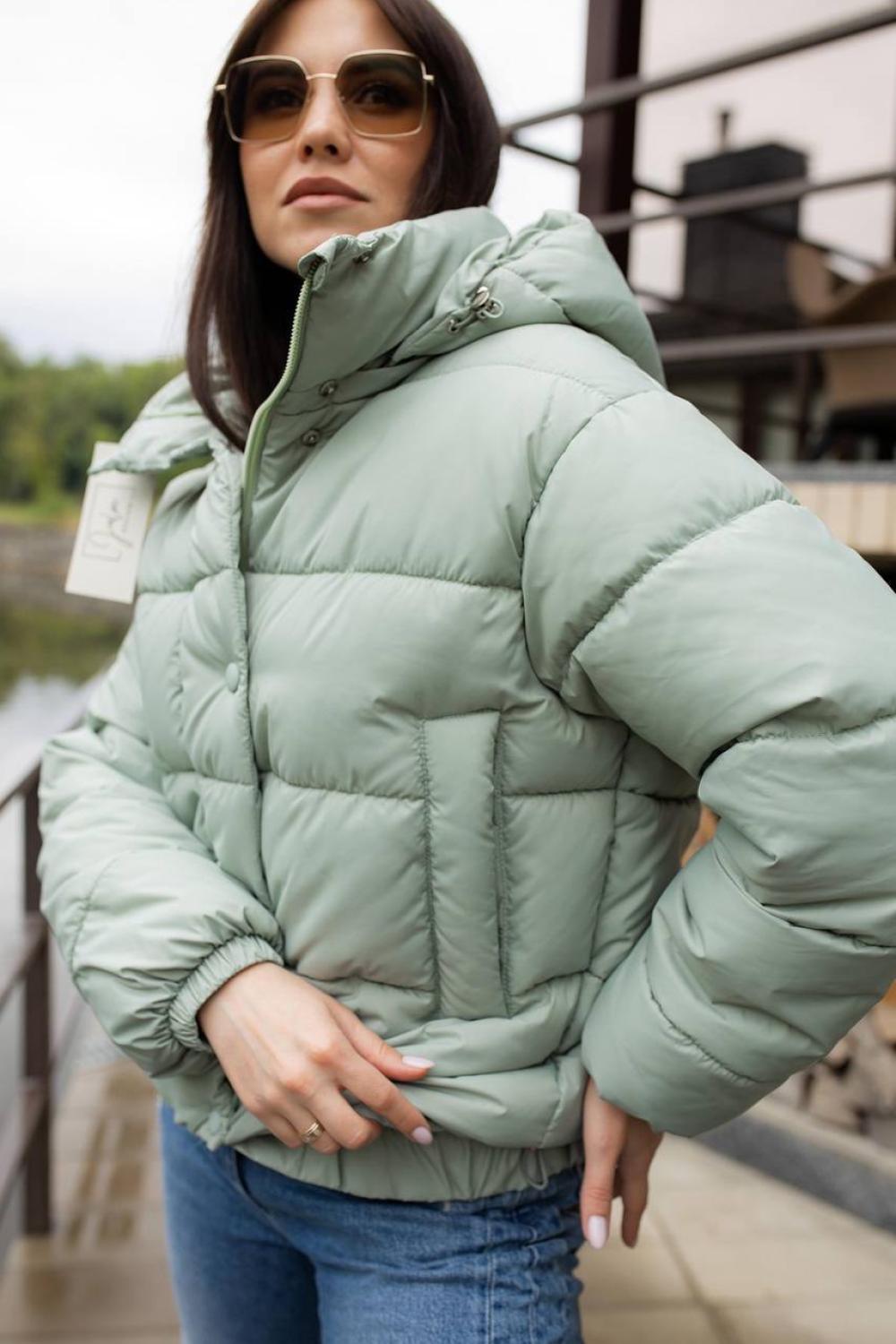 Shortened olive jacket