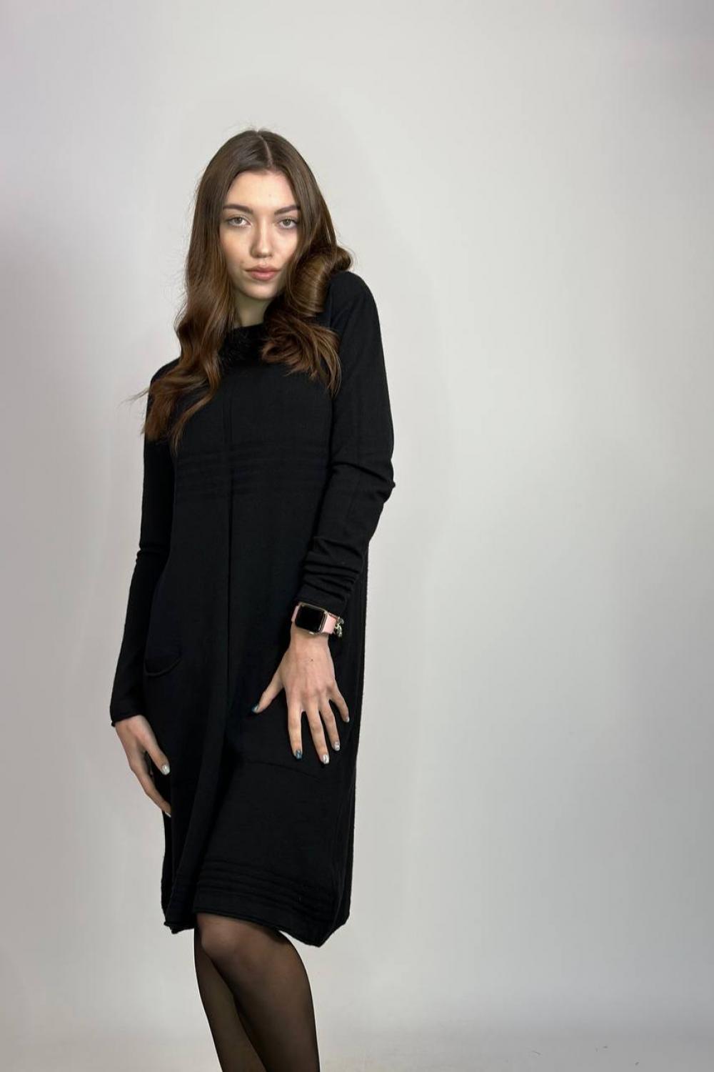 Dress knitted black PPT Style N-9116