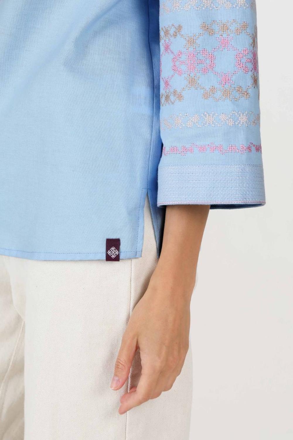 Women's embroidered linen shirt