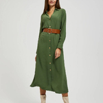 Khaki shirt dress MOODO