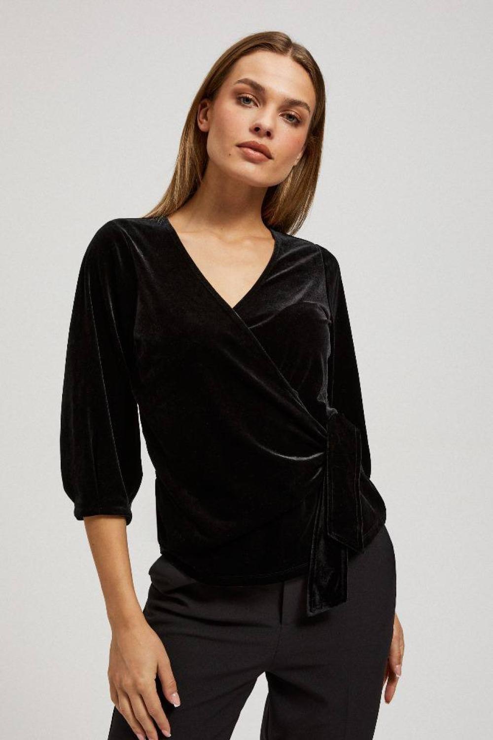 Black velor blouse