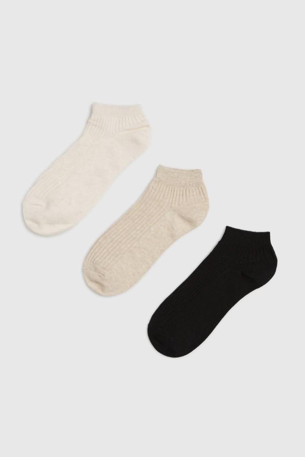 Women's monochrome socks ( 3 pairs )