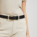 Black belt made of premium quality eco-leather