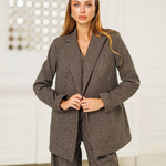 Classic women's chocolate grey cashmere three-piece suit 558_grey
