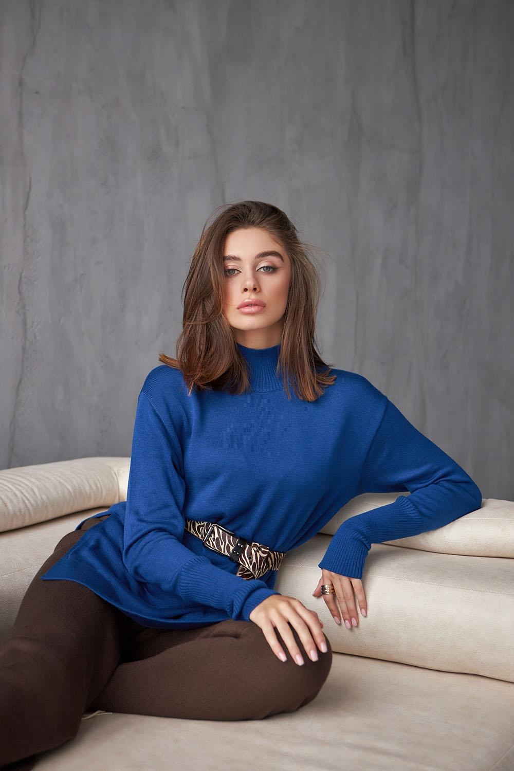 Jumper with slits blue 2442 BELLISE
