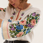 Women's embroidered linen shirt