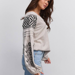 Beige embroidered shirt with black embroidery 35352_black