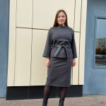 Women's graphite suit with skirt PS KV-3702 Petro Soroka